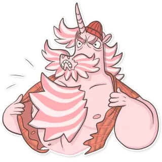 😡 unicorn, kartun, marah, lucu, buas, binatang, makhluk, ilustrasi whatsapp sticker