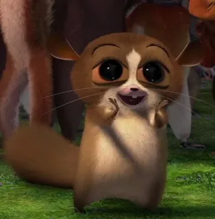 😍 Mort Madagascar Lemur, Cartoon, Tier, Süß, Fröhlich telegram sticker