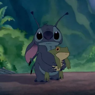 😐 Stitch Lilo & Stitch disney, alien, kikker, schattig, cartoon telegram sticker