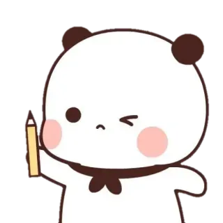 ✏️ Panda, Cartone animato, Carino, Adesivo, Animale, Orso, Matita telegram sticker