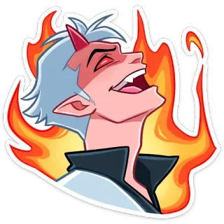 🔥 demonio, anime, fuego, terror, grito whatsapp sticker