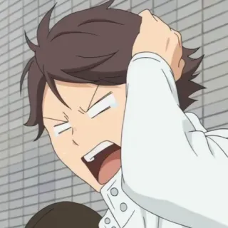 💗 Oikawa Haikyuu!! anime, cartone animato, Oikawa, Haikyuu!!, personaggio, emozione, scioccato telegram sticker