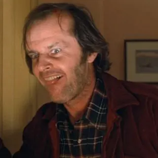 🤑 Jack Torrance The Shining Jack Nicholson, película de terror, loco, ominoso, psicópata, El Resplandor, escena de película telegram sticker