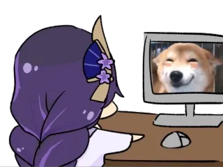 🌟 Anime, Doge, Anjing, Komputer, Meme, Lucu telegram sticker