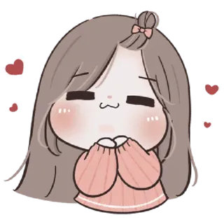 🩰 desenho animado, garota, fofa, kawaii, corações, amor telegram sticker