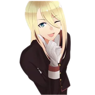 😉 Anime, Manga, Cartoon, cheveux blonds, clin d'oeil, mignon whatsapp sticker