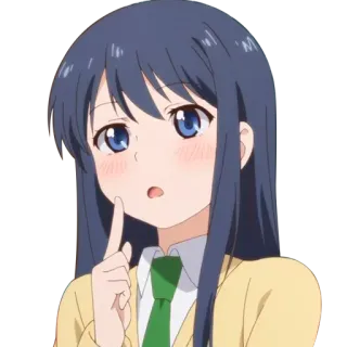 🤫 anime, girl, cute, student, uniform, character, cartoon whatsapp sticker