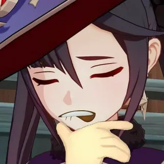 😌 Mona Genshin Impact videojuego, anime, Mona, Genshin Impact, meme, gracioso whatsapp sticker