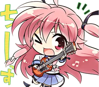 🎸 です Anime, Chibi, Gitarre, Musik, Süß, Kawaii, Cartoon whatsapp sticker