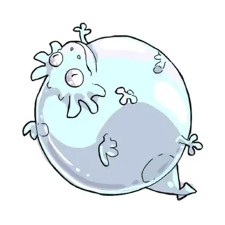 💧 Cartoon, Blob, Monster, Süß, Illustration, Charakter telegram sticker