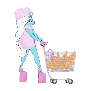 🦄 unicorn, es krim, keranjang belanja, mode, merah muda, fantasi, imut telegram sticker