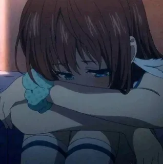 📎 anime girl, sad, crying, girl, anime telegram sticker