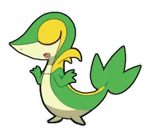 😕 Snivy Pokemon Serpifeu, Pokémon, Pflanze, Schlange, Tier, Charakter telegram sticker