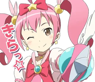 😉 きらっ Anime, Manga, Dziewczyna, Mrugnięcie, Gwiazda whatsapp sticker