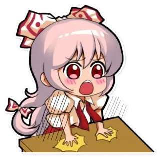 😦 Аниме, Девушка, Чиби, Милый, Персонаж, Мультфильм telegram sticker
