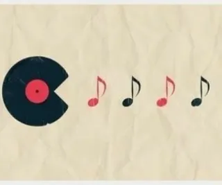🎵 musique, vinyle, notes, pacman telegram sticker