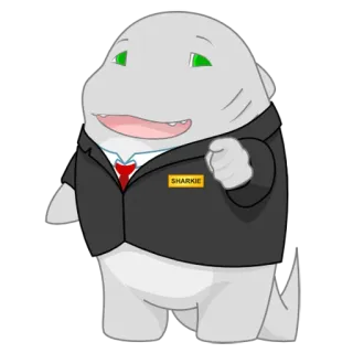 😀 SHARKIE акула, мультфильм, офис, персонаж, талисман, животное, костюм telegram sticker