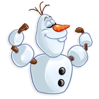 💪 Olaf Frozen オラフ, 雪だるま, アニメ, ディズニー, キャラクター, アニメ telegram sticker