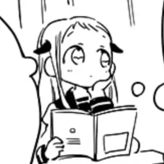 🍼 anime, manga, girl, reading telegram sticker