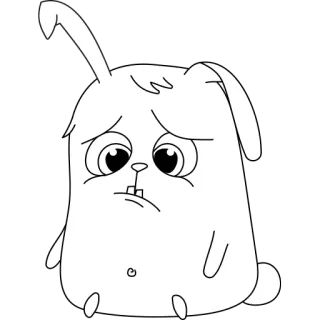 🙁 coelho, triste, desenho animado, coelho, animal, fofo telegram sticker