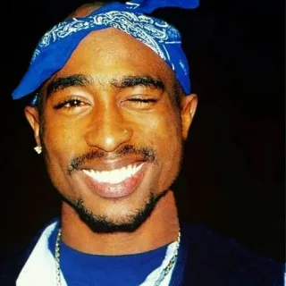😉 Tupac Shakur rappeur, Tupac, musicien, années 90, bandana, hip hop whatsapp sticker