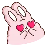 😍 kelinci, hati, cinta, imut, merah muda, binatang, kartun telegram sticker
