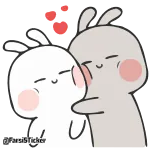 😍 милый, любовь, кролик, пара, отношения, мультфильм whatsapp sticker
