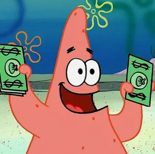 🍨 Patrick Star Spongebob Squarepants patrick, stella, spongebob, soldi, cartoni animati telegram sticker