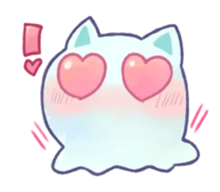 😍 imut, mata hati, kucing, cinta, emoji, kartun whatsapp sticker