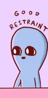 🤝 GOOD RESTRAINT Alien, Cartoon, Grappig, Meme, Beperking, Goed telegram sticker