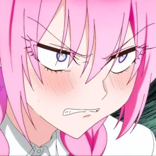 📎 Anime, Mädchen, pinke Haare, wütend, verärgert, Cartoon telegram sticker