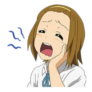 😴 anime, garota, chateada, chorar, chocado, desenho animado telegram sticker