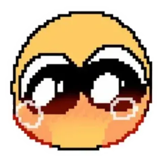 🥺 Emoji, Implorant, Pixel art, Meme, Kawaii telegram sticker