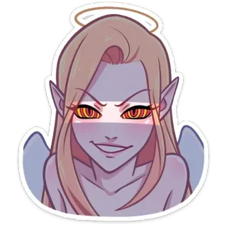 🔞 angel, demon, girl, fantasy, anime, cartoon, sticker telegram sticker