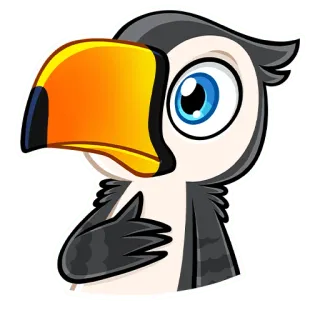 😯 Tucano, Pássaro, Tropical, Animal, Desenho animado, Adesivo telegram sticker