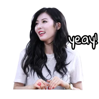 😙 yeay! koreański, kobieta, szczęśliwa, podekscytowana, portret, ładna telegram sticker