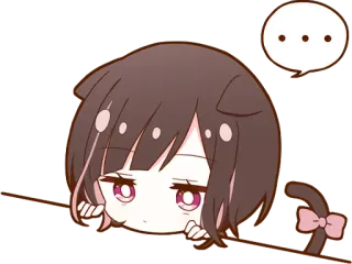 😐 Anime Mädchen, niedlich, Chibi, kawaii, Cartoon, entzückend, Figur telegram sticker