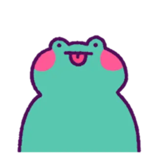 😛 rã, desenho animado, animal, fofo, adesivo, língua, caprichoso telegram sticker