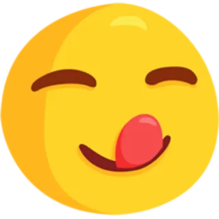 😋 Emoji, Smiley, Visage, Langue, Lécher, Faim, Délicieux telegram sticker