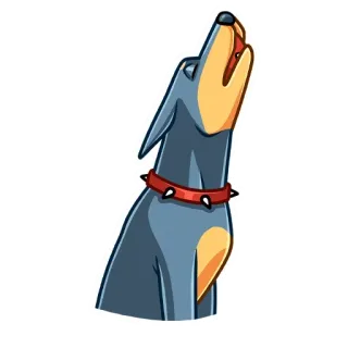 🐺 собака, вой, животное, наклейка, ошейник whatsapp sticker
