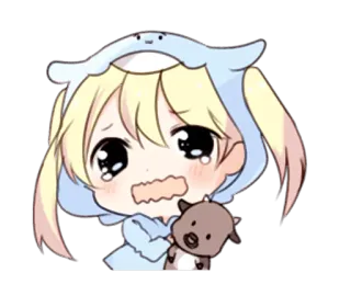 😢 アニメ, ちび, 泣く, 可愛い, カワイイ, 悲しい, キャラクター telegram sticker