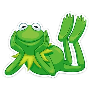 🙂 Kermit the Frog kermit, frog, muppets, cartoon, sticker whatsapp sticker