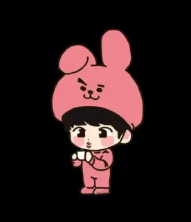 🙄 k-pop, cooky, bt21, mignon, dessin animé, personnage, lapin whatsapp sticker