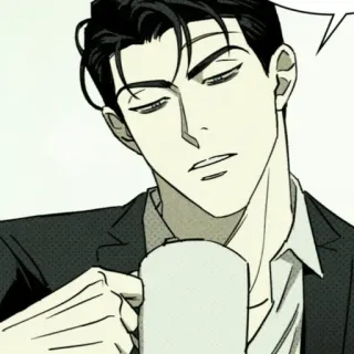 💚 hombre, verde, dibujo animado, estilo, guapo telegram sticker