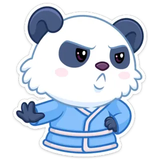 🙅‍♂️ Panda, Kreskówka, Sztuki walki, Słodki, Zwierzę, Naklejka telegram sticker