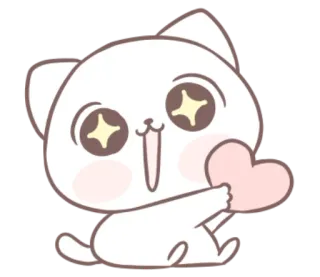 🐱 猫, 可爱, 爱心, 卡哇伊, 动物, 贴纸, 卡通 telegram sticker