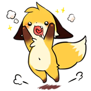 😍 fuchs, tier, niedlich, cartoon, kawaii, sticker, emoticon telegram sticker