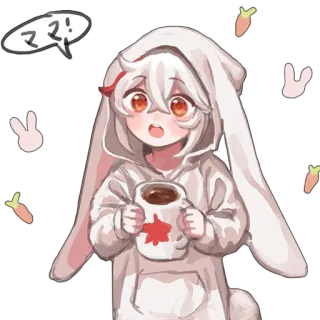 🤗 マァ! Anime, Coelho, Fofo, Kawaii, Moletom com capuz telegram sticker