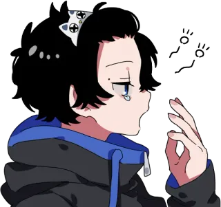 😪 anime, con trai, khóc, emo, kawaii, buồn telegram sticker