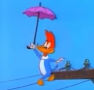 ☔️ Woody Woodpecker cartone animato, Woody Woodpecker, uccello, animazione, ombrello whatsapp sticker